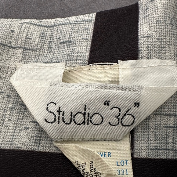 Vintage Studio 36 Women’s Black Gray Plaid patchwork A-Line Midi Dress Size 10 - Picture 5 of 13